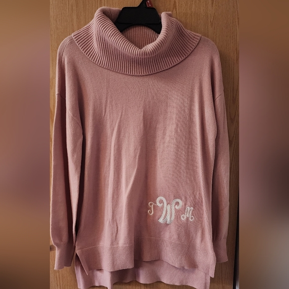 LOFT Pink Cowl Neck Sweater Soft Knit Relaxed Fit - Picture 1 of 7